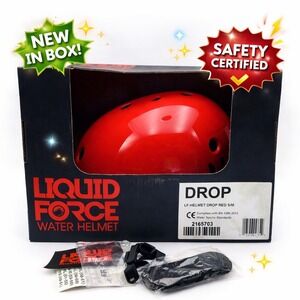 Liquid Force DROP Water Sports Helmet Red Adult S/M EN1385 Safety NEW Outdoors